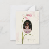 Roze Bloemenfoto Begrafenissympathie Dank u kaart Notitiekaartje (Voorkant)