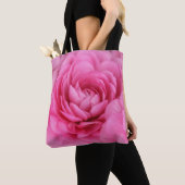 Roze Bloemenfoto Monogram Tas (Dichtbij)