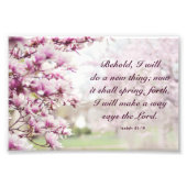 Roze Bloemenfotografie inspirerend citaat Foto Afdruk (Voorkant)