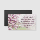 Roze Bloemenfotografie Inspirerende Quote Magnet (Voorkant / Achterkant)