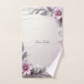 Roze bloemengestelthedoekenset bad handdoek (Handdoek)