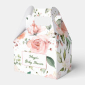 Roze Bloemengevel Stijl Favor Box Bedankdoosjes (Voorkant Zijde)