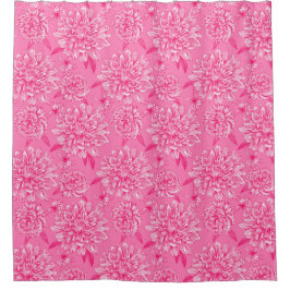 Roze bloemengordijn voor de douche douchegordijn