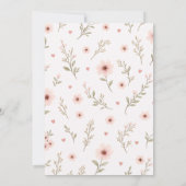 Roze bloemengosling baby shower | kaart (Achterkant)