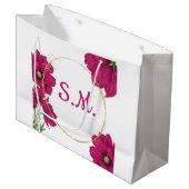 Roze bloemengoud cirkel cadeautas (Voorkant Gekanteld)