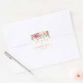 Roze bloemengoud confetti Doop dank u voor uw guns Vierkante Sticker (Envelop)
