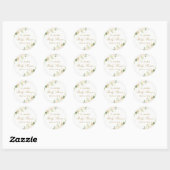  Roze bloemengoud Glitter Baby shower Ronde Sticker (Vel)
