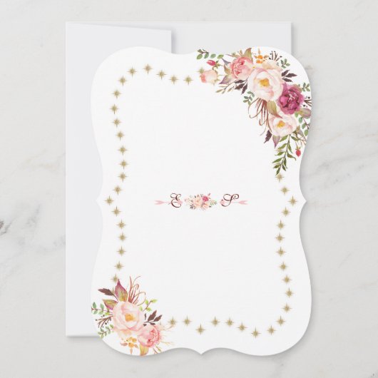 Roze Bloemengoud Glitter Fonkelende Heilige Commun Kaart (Achterkant)