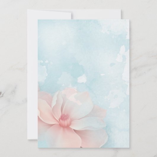 Roze bloemengoud lijst blauw water Graduation Part Kaart (Achterkant)