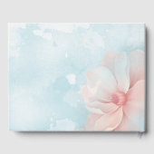 Roze bloemengoud lijst blauw waterverf gast gastenboek (Achterkant)