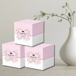 Roze bloemengraad  bedankdoosjes
