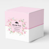 Roze bloemengraad bedankdoosjes (Voorkant Zijde)