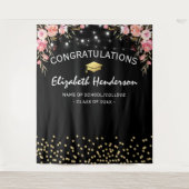 Roze Bloemengraduatie Foto Achtergrond Wandkleed (Voorkant)