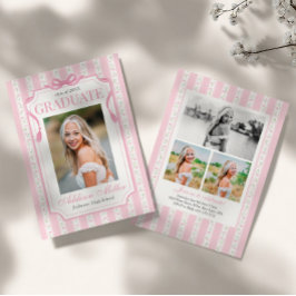 Roze Bloemengraduatiefeest Kaart