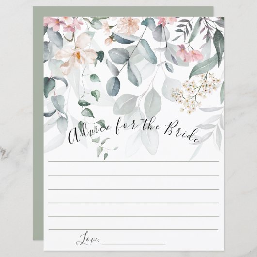 Roze Bloemengroen Advies voor de bruid (Voorkant / Achterkant)