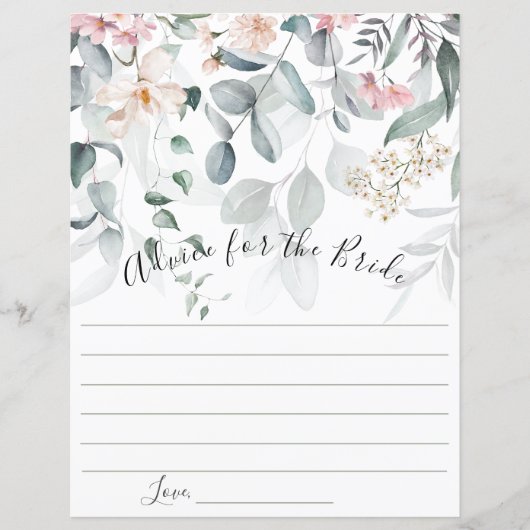 Roze Bloemengroen Advies voor de bruid (Voorkant)