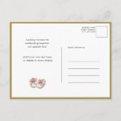 Roze Bloemengroen Elegant Script Baby shower Uitnodiging Briefkaart (Achterkant)