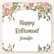 Roze Bloemengroen Rustiek Boho Happy Retirement
