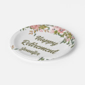 Roze Bloemengroen Rustiek Boho Happy Retirement Papieren Bordje (Gekanteld)