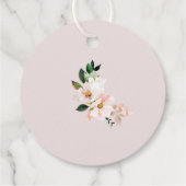 Roze bloemengroet voor babyshower bedankt bedankjes labels (Achterkant)