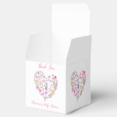 Roze Bloemenhart Baby in Bloom Baby shower Bedankdoosjes (Geopend)