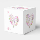 Roze Bloemenhart Baby in Bloom Baby shower Bedankdoosjes (Achterkant)