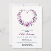 Roze Bloemenhart Baby shower Kaart (Voorkant)