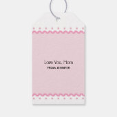 Roze Bloemenharten Moederdag Cadeaulabel (Achterkant)