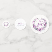 Roze Bloemenharten Vrijgezellenfeest Confetti (Achterkanten)