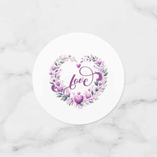 Roze Bloemenharten Vrijgezellenfeest Confetti (Kleine voorkant)