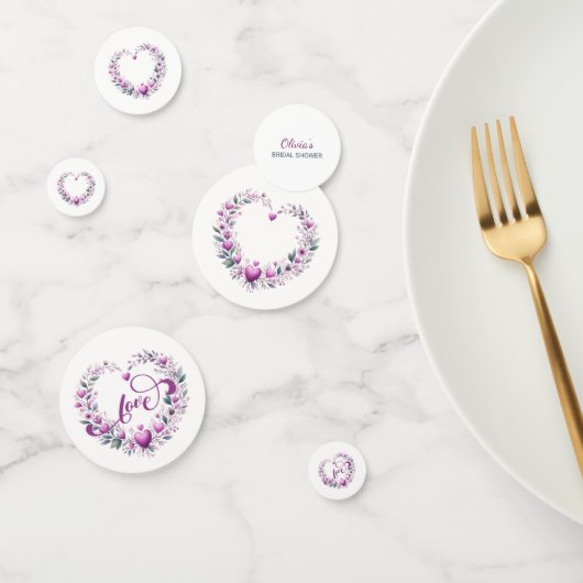 Roze Bloemenharten Vrijgezellenfeest Confetti (Groep)