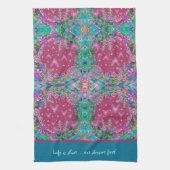  roze bloemenhartpatroon op maat offerte theedoek (Verticaal)