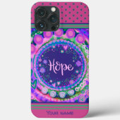 roze bloemenhoop Stippen Inspirivity Naam Case-Mate iPhone Case (Achterkant)