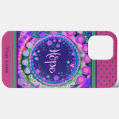 roze bloemenhoop Stippen Inspirivity Naam Case-Mate iPhone Case (Achterkant (horizontaal))