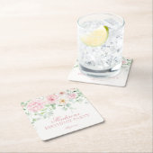 Roze Bloemenhortensia Botanische Bloemen Verjaarda Kartonnen Onderzetters (Insitu)