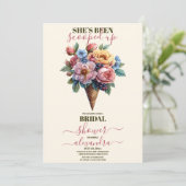 Roze bloemenijs met Vrijgezellenfeest Kaart (Staand voorkant)