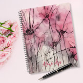 Roze Bloemeninkt Illustratie Douanenaam Planner