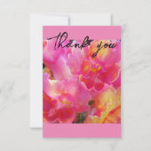  roze bloemenkaart bedankje bedankkaart (Voorkant)