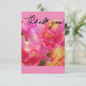  roze bloemenkaart bedankje bedankkaart (Staand voorkant)