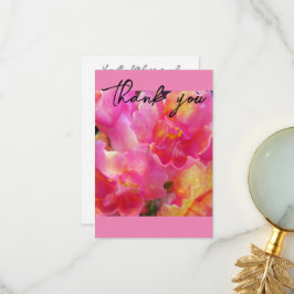  roze bloemenkaart bedankje bedankkaart