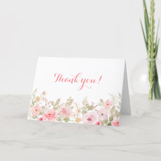 Roze bloemenkaart Bedankt dat je met ons hebt meeg