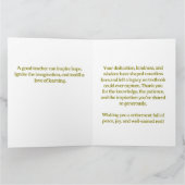 Roze bloemenkaart voor gepensioneerde leerkracht kaart (Binnen)