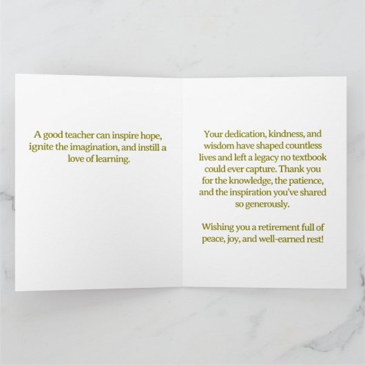 Roze bloemenkaart voor gepensioneerde leerkracht kaart (Binnen)