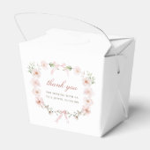 Roze bloemenkader Doop Uitneemmenu Bedankdoosjes (Achterkant)