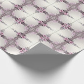 Roze bloemenkader inpakpapier (Hoek)