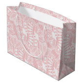 Roze Bloemenkant Groot Cadeauzakje (Achterkant Gekanteld)