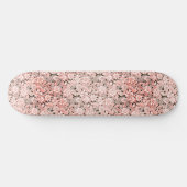 Roze Bloemenkant Persoonlijk Skateboard (Horizontaal)