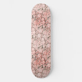 Roze Bloemenkant Persoonlijk Skateboard (Voorkant)