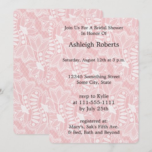 Roze Bloemenkant Vrijgezellenfeest Kaart (Voorkant / Achterkant)