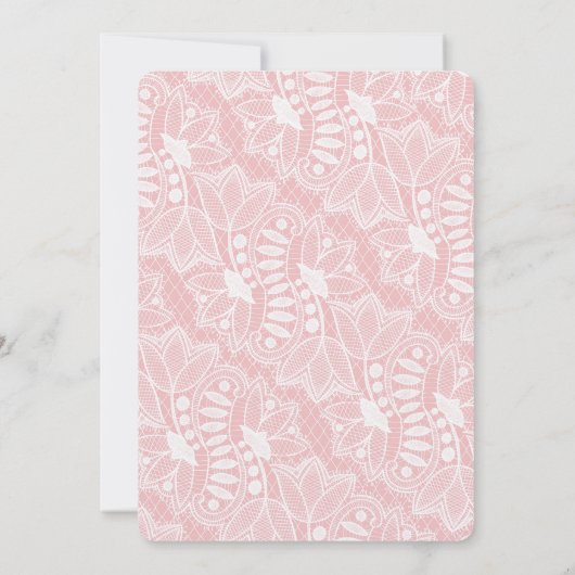 Roze Bloemenkant Vrijgezellenfeest Kaart (Achterkant)